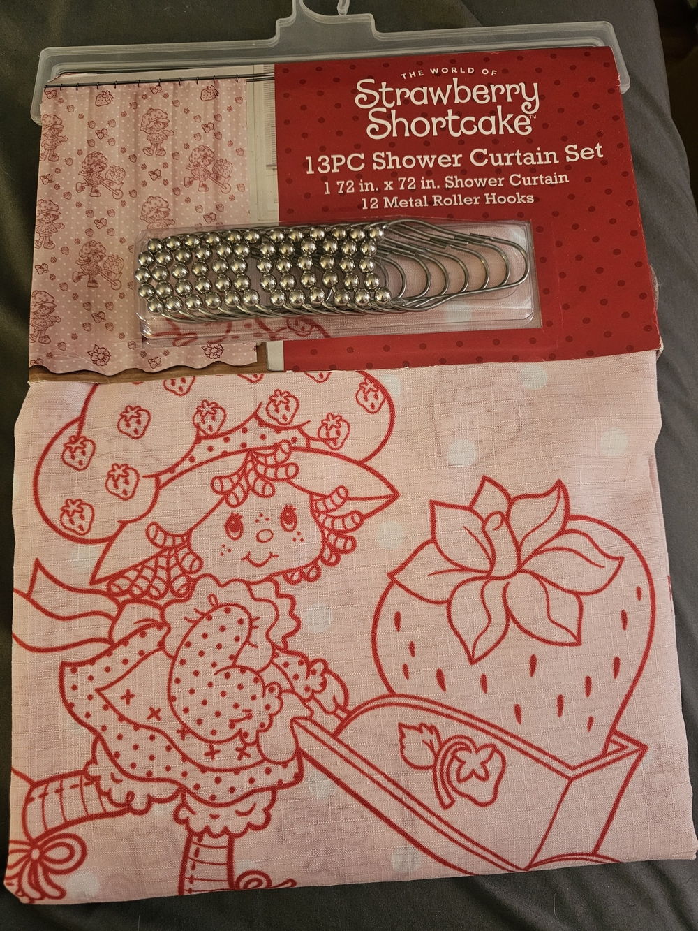 Strawberry Shortcake Pink Shower Curtain Set - 13PC